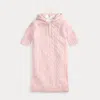 Ralph Lauren Babies'  Cable-knit Cashmere Bunting In Pink