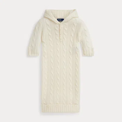 Ralph Lauren Babies'  Cable-knit Cashmere Bunting In White