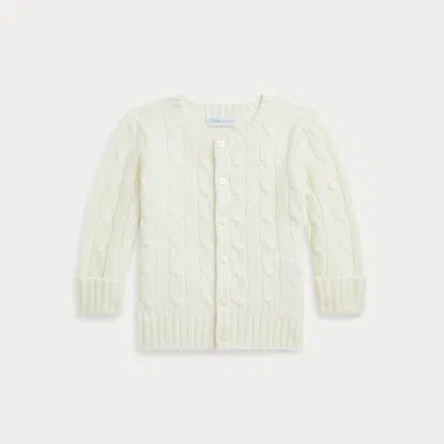 Polo Ralph Lauren Babies' Cable-knit Cashmere Cardigan In Warm White