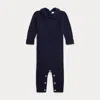 Ralph Lauren Babies'  Cable-knit Cashmere Coverall In Blue