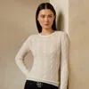 Polo Ralph Lauren Cable-knit Cashmere Crewneck Sweater In Lux Cream