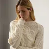 Ralph Lauren Cable-knit Cashmere Crewneck Sweater In White