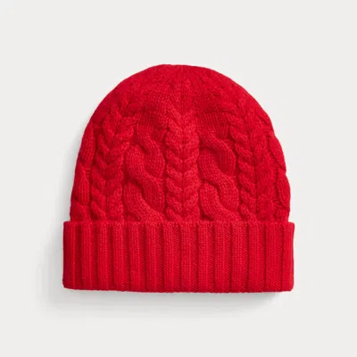 Ralph Lauren Cable-knit Cashmere Hat In Red