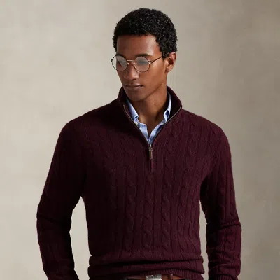 Ralph Lauren Cable-knit Cashmere Quarter-zip Sweater