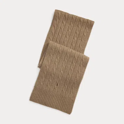 Ralph Lauren Cable-knit Cashmere Scarf In Green