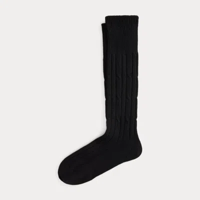 Ralph Lauren Cable-knit Cashmere Socks In Black