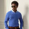 Ralph Lauren Cable-knit Cashmere Sweater In Blue