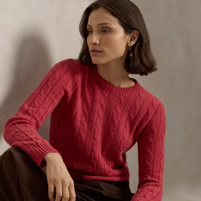 Ralph Lauren Cable-knit Cashmere Sweater In Red