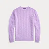 Ralph Lauren Cable-knit Cashmere Sweater In Purple