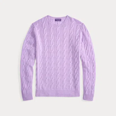 Ralph Lauren Cable-knit Cashmere Sweater In Purple