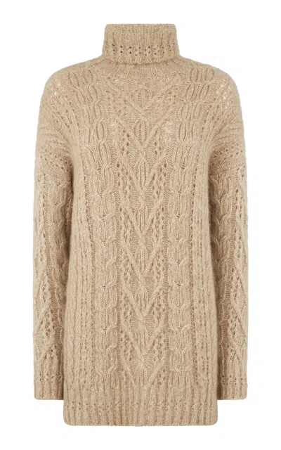 Ralph Lauren Cable-knit Cashmere Sweater In Taupe