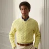 Ralph Lauren Cable-knit Cashmere Sweater In Yellow