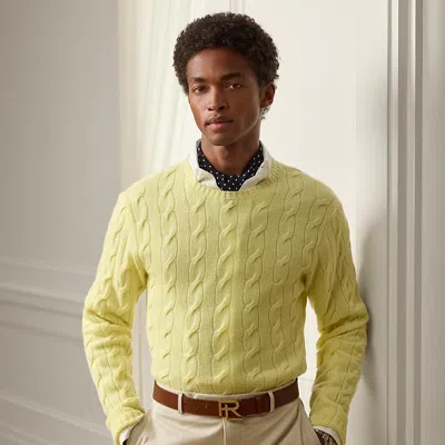 Ralph Lauren Cable-knit Cashmere Sweater In Yellow
