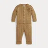 Ralph Lauren Babies'  Cable-knit Cotton Cardigan & Pant Set