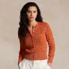 Polo Ralph Lauren Cable-knit Cotton Cardigan In Soft Papaya