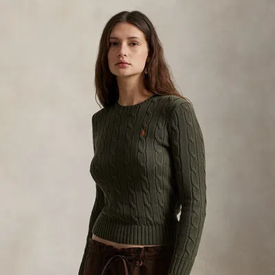 RALPH LAUREN RALPH LAUREN CABLE-KNIT COTTON CREWNECK SWEATER