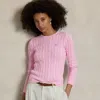 Ralph Lauren Heritage-inspired Cable Knit Jumper In Pink