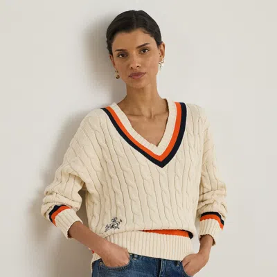 RALPH LAUREN RALPH LAUREN CABLE-KNIT COTTON CRICKET SWEATER