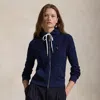 Polo Ralph Lauren Cable-knit Cotton Full-zip Hoodie In Newport Navy