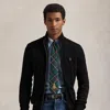 Polo Ralph Lauren Cable-knit Cotton Full-zip Sweater In Polo Black