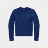 Ralph Lauren Kids' Cable-knit Cotton Jumper In Blue