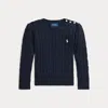Polo Ralph Lauren Kids' Cable-knit Cotton Jumper In Blue