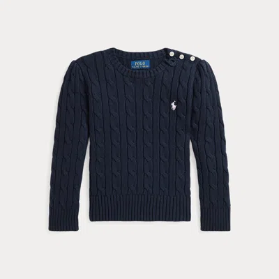 Polo Ralph Lauren Kids' Cable-knit Cotton Jumper In Blue