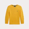 Polo Ralph Lauren Kids' Cable-knit Cotton Jumper In Yellow