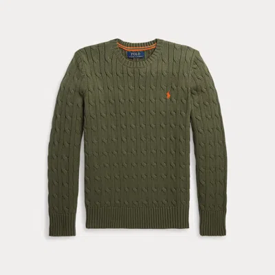 Ralph Lauren Kids' Cable-knit Cotton Jumper In Green