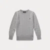 Polo Ralph Lauren Kids' Cable-knit Cotton Jumper In Gray