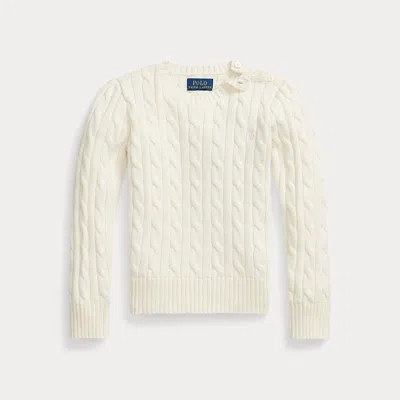 Polo Ralph Lauren Kids' Cable-knit Cotton Jumper In White