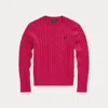 Ralph Lauren Kids' Cable-knit Cotton Jumper In Pink