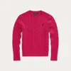 Polo Ralph Lauren Kids' Cable-knit Cotton Jumper In Pink