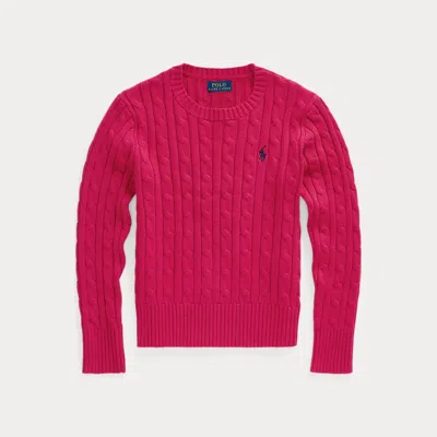Ralph Lauren Kids' Cable-knit Cotton Jumper In Pink