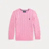 Polo Ralph Lauren Kids' Cable-knit Cotton Jumper In Pink