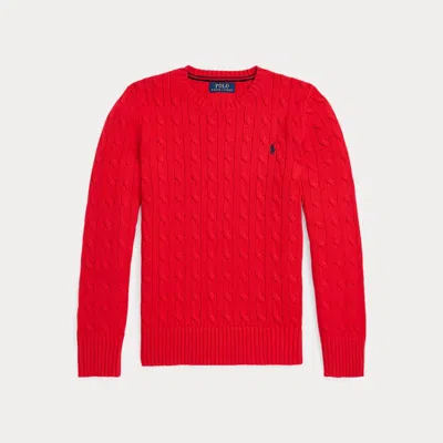 Ralph Lauren Kids' Cable-knit Cotton Jumper In Red