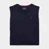 Polo Ralph Lauren Kids' Cable-knit Cotton Jumper Waistcoat In Blue
