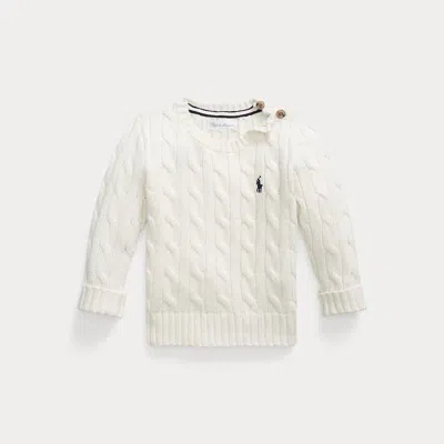 Ralph Lauren Kids' Cable-knit Cotton Jumper In White