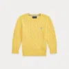 Polo Ralph Lauren Kids' Cable-knit Cotton Jumper In Oasis Yellow