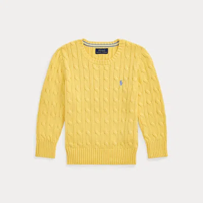 Polo Ralph Lauren Kids' Cable-knit Cotton Jumper In Oasis Yellow