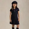 Polo Ralph Lauren Kids' Cable-knit Cotton Polo Jumper Dress In Black
