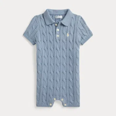 Ralph Lauren Baby Boys Logo Romper In Blue