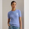 Ralph Lauren Cable-knit Cotton Short-sleeve Sweater In Multi