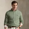 Ralph Lauren Cable-knit Cotton Sweater In Green