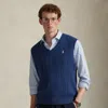 Ralph Lauren Cable-knit Cotton Sweater Vest In Blue