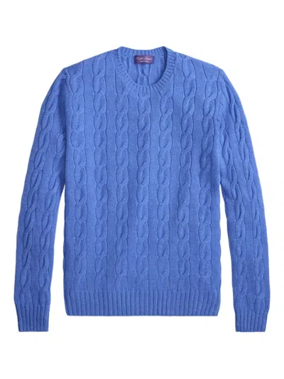 Ralph Lauren Cable-knit Crew-neck Pullover In Blue