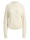 Ralph Lauren Cable-knit Crew-neck Sweater In White