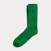 Ralph Lauren Cable-knit Crew Socks In Green