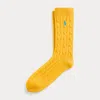 Ralph Lauren Cable-knit Crew Socks In Yellow
