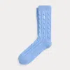 Ralph Lauren Cable-knit Crew Socks In Blue